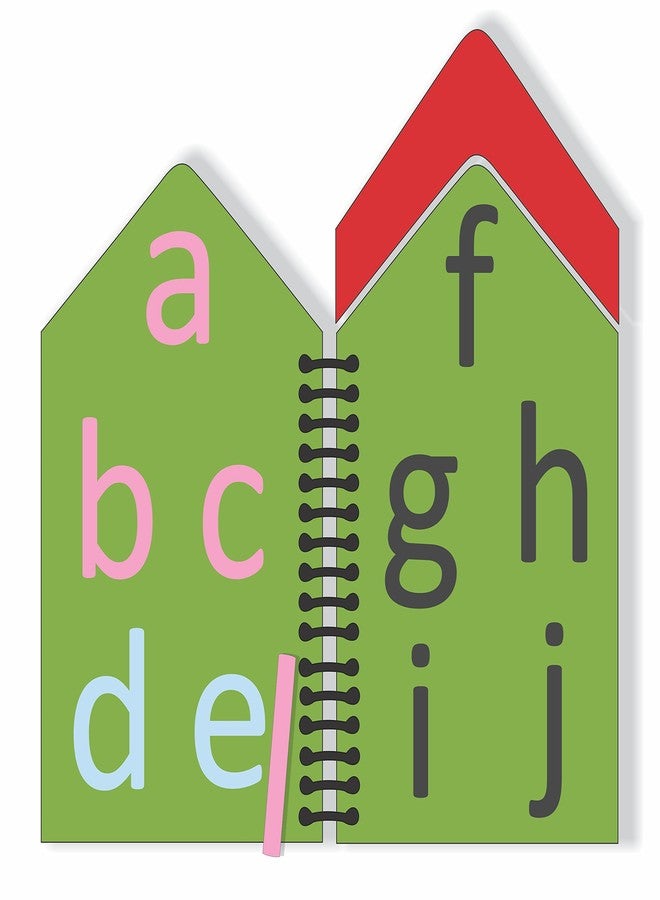 THE FUNNY MIND Hut Shape Wooden A to Z English Small Alphabets Reusable Chalk Book for Preschool, Early Learners, and Montessori Kids, Tracing Slate, Writing Practice Book for Beginners - Image 3
